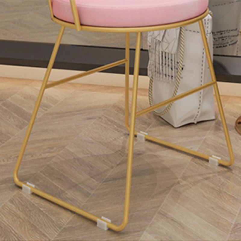 Nordic Glam Dining Chairs Armless Windsor Back Side Chairs for Kitchen with Metal Legs