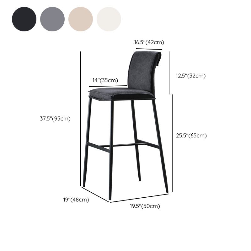 Contemporary Upholstered Counter Stool Low Back Bar Stool with Footrest