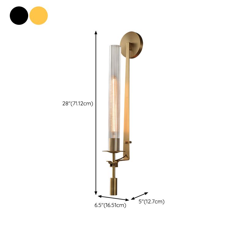 Modern Style Cylinder Shade Wall Light Metal 1 Light Sconces for Bedroom