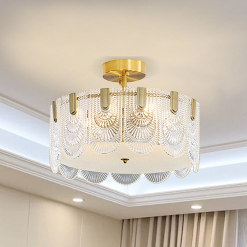 Modern Ceiling Light Glass Flush Mount Ceiling Light Fixture for Bedroom