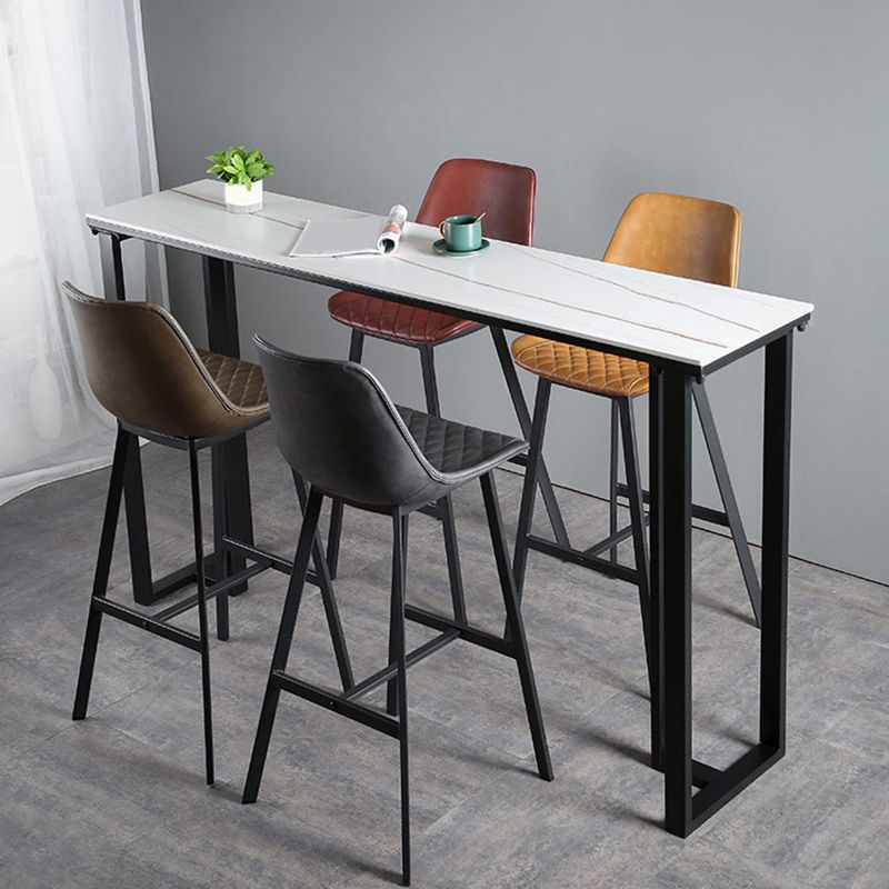 Industrial Bar Height Table Stone Top Bistro Bar Table for Patio Use