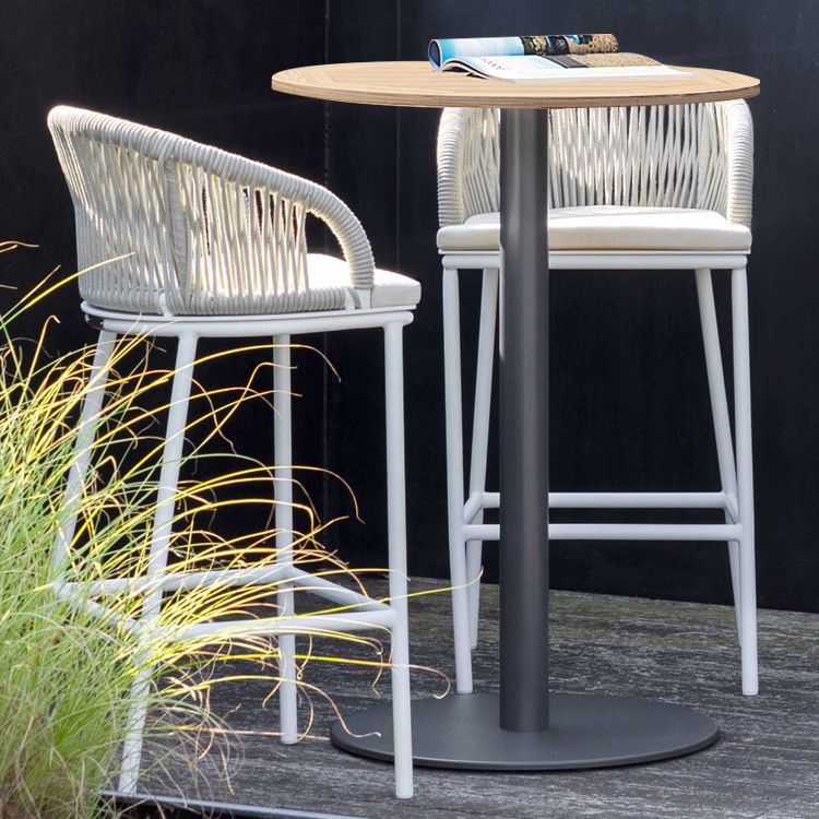 Contemporary Round Bar Height Set 1/3 Pcs Metal Bar Table Set