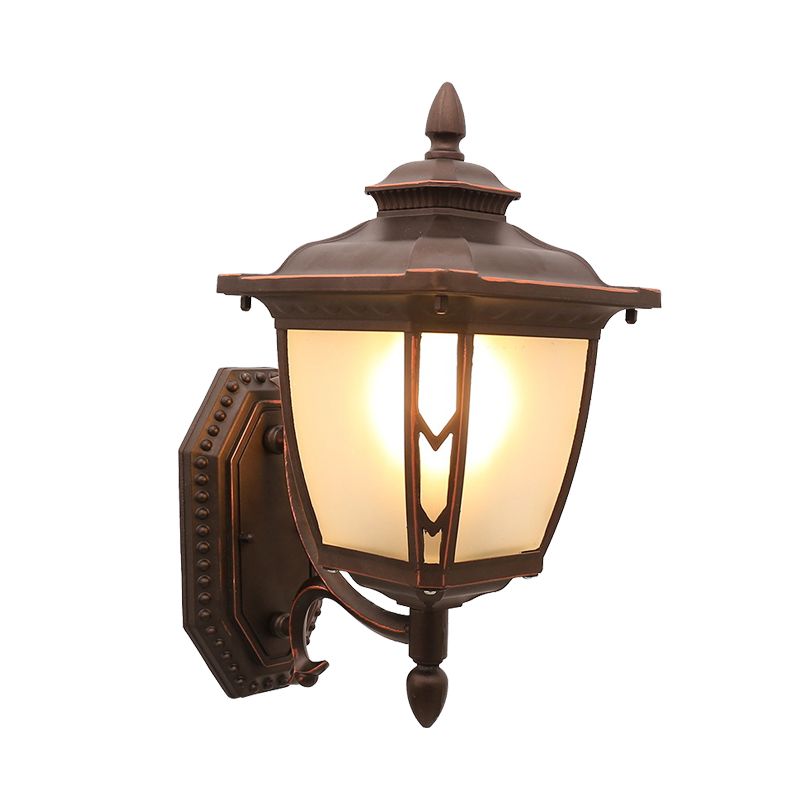 Café 1-Light Wall Mount Location Lodges Grosted Glass Pincone Gald Mur Sconce éclairage pour extérieur
