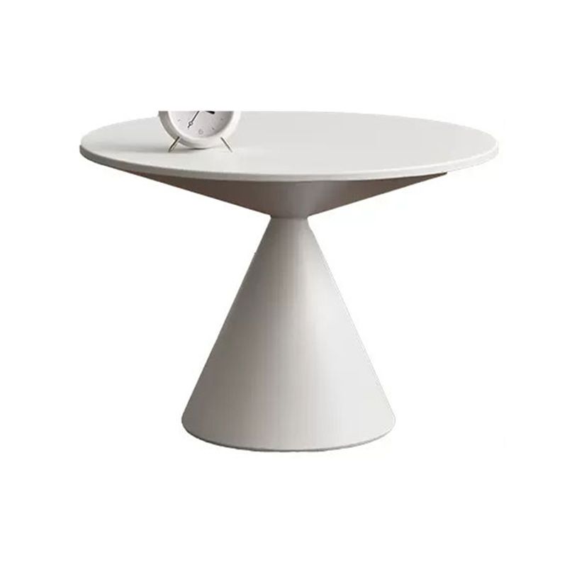 Contemporary Corner Table Round Pedestal Solid Wood Accent Side Table