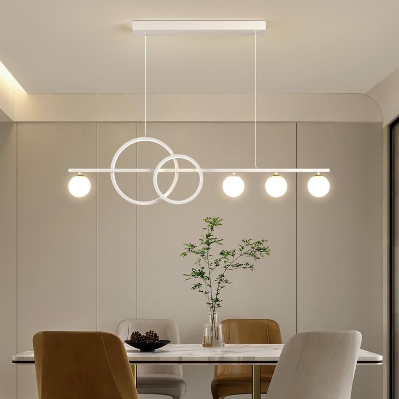 5/6-Light Modernism Black/White Island Lighting LED Ceiling Light for Dining Room