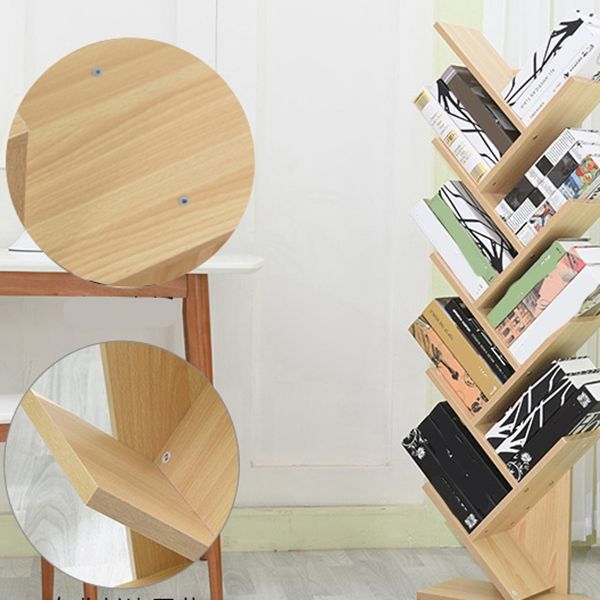 Contemporary Wood Bookcase Closed Back Bookshelf for Home Office