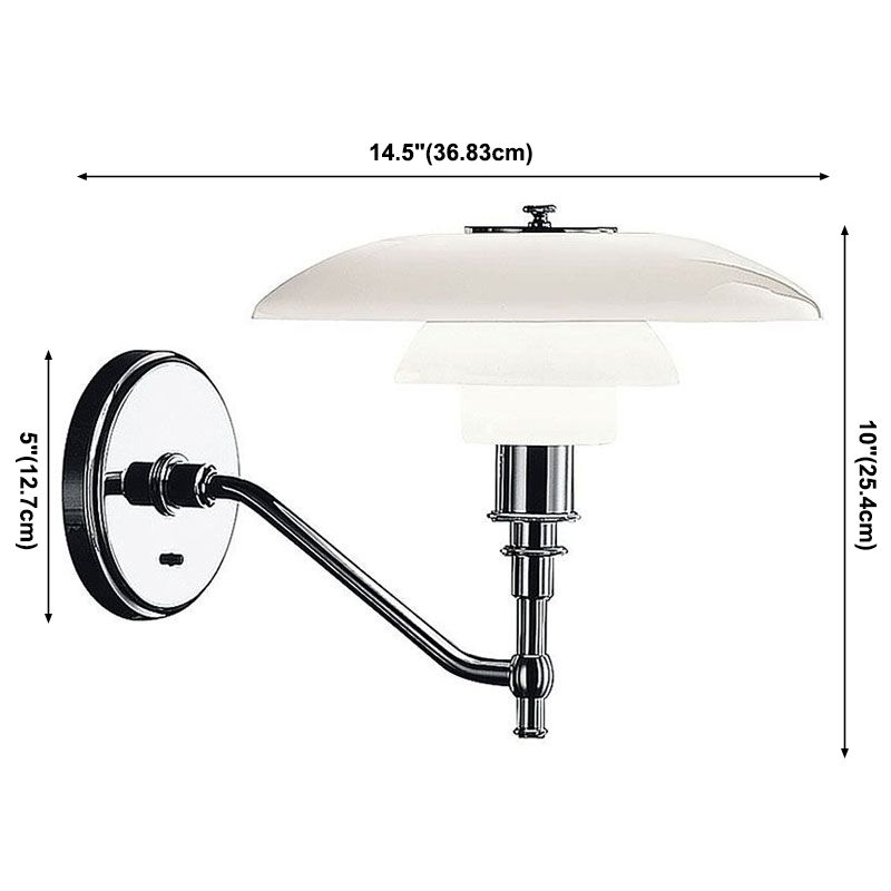 Modern Metal LED Flush Mount Wall Sconce 1-Light Wall Sconce Lights with Grass Shade