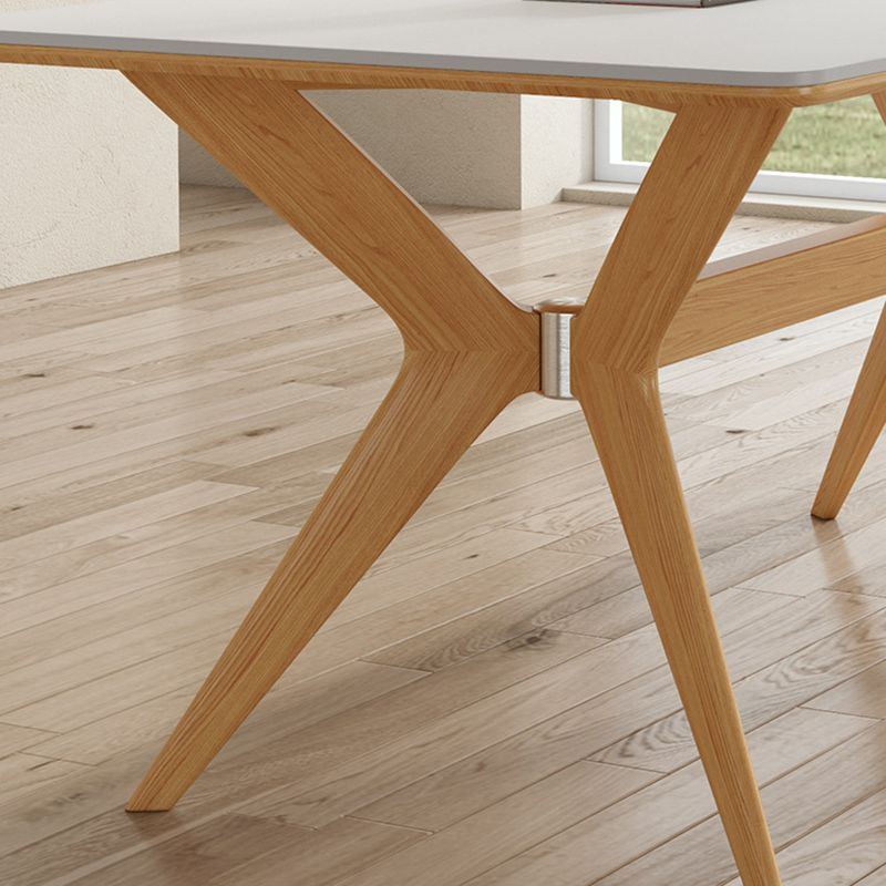 Contemporary 1/2/5/7 Pieces Dining Chairs Set Rectangle Stone Furniture in White