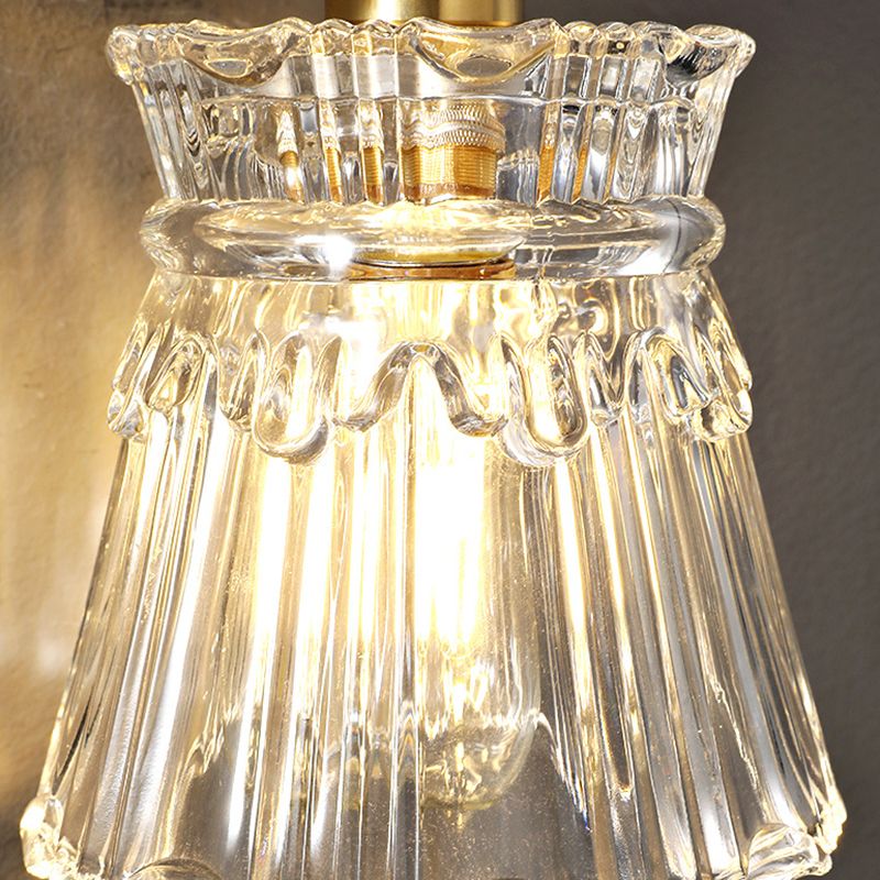 Creative Glass Shade Wall Light Fixture Modern Style Wall Sconce Light for Living Room