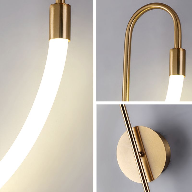 Modern Metal Wall Sconce Note Shape Wall Light with Silicone Shade for Bedroom