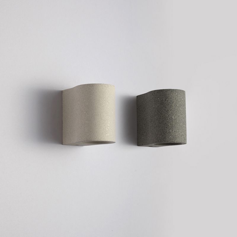 Cylindrical Cement Wall Washer Sconce Nordic Style Hallway Wall Light Fixture