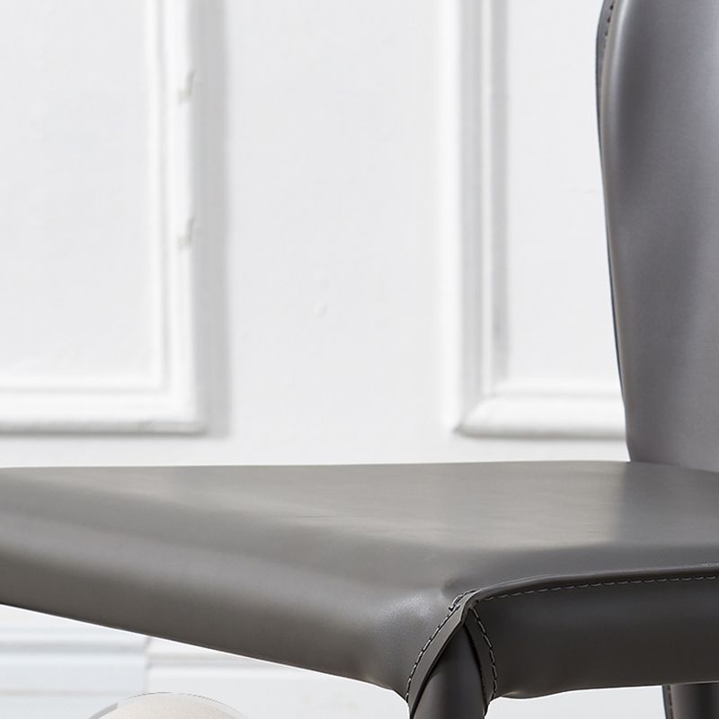 Modern Style Leather Armless Dining Chairs Metal Dining Chair for Home Use
