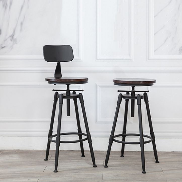 Modern Rotatable Counter Stool Iron Bar Stool with Seat and Pedal