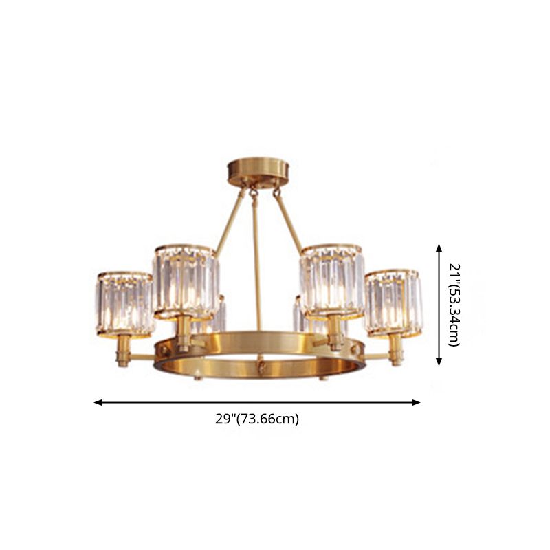 Traditional Copper Pendant Light Sputnik Cylinder Ceiling Light for Living Room