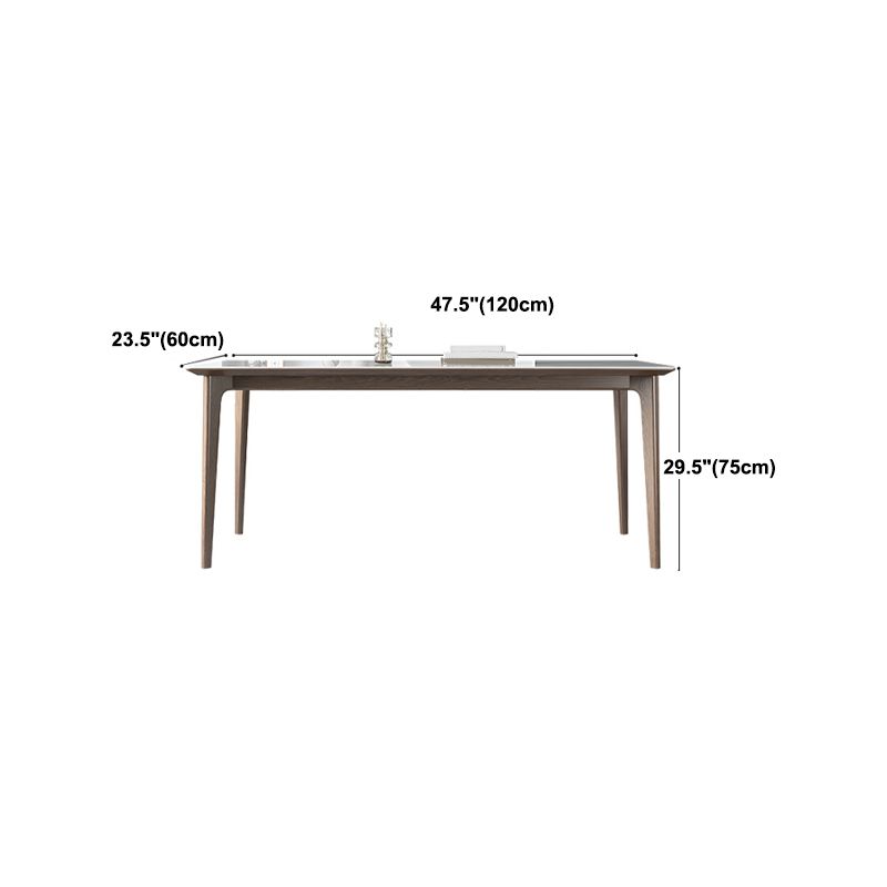 Modern Rectangle Dining Table Ash Wood Base Dining Table with 4 Legs