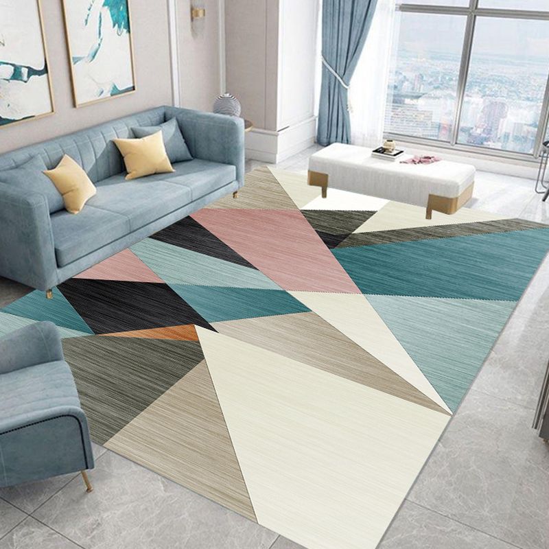 Stylish Triangle Pattern Pattern Multicolored Modern Simplicity Area Carpet Polyester Friendly Washable Carpet for Living Room