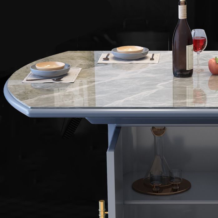 Round Traditional Luxury Dining Table Sintered Stone Table with Pedestal Base