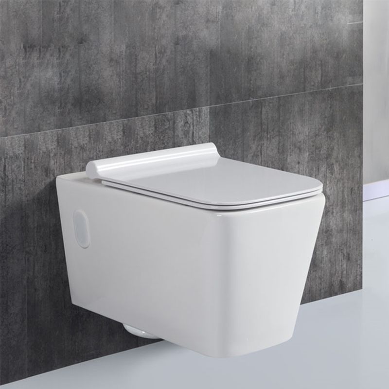 Modern Wall Mount Toilet White Toilet Bowl with Seat for Washroom