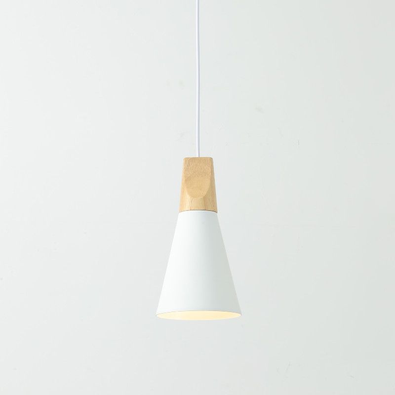 Cone Shape Hanging Lighting Modern Macaron Style Metal 1 Light Hanging Lamp for Restaurant