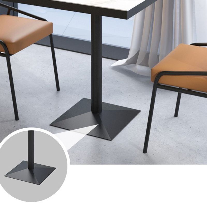 Sintered Stone Dining Table Industrial Square Dining Table with Metal Base