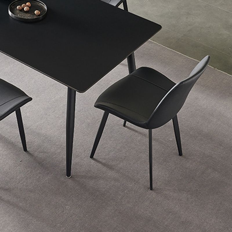Simplicity Rectangle Dining Table Kitchen Metal Base Dining Table