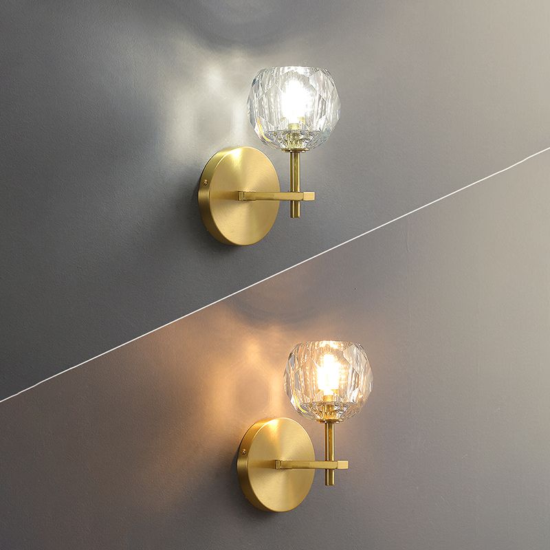 Luz de pared de cristal moderna Luz creativa de pared creativa para sala de estar de dormitorio de hotel
