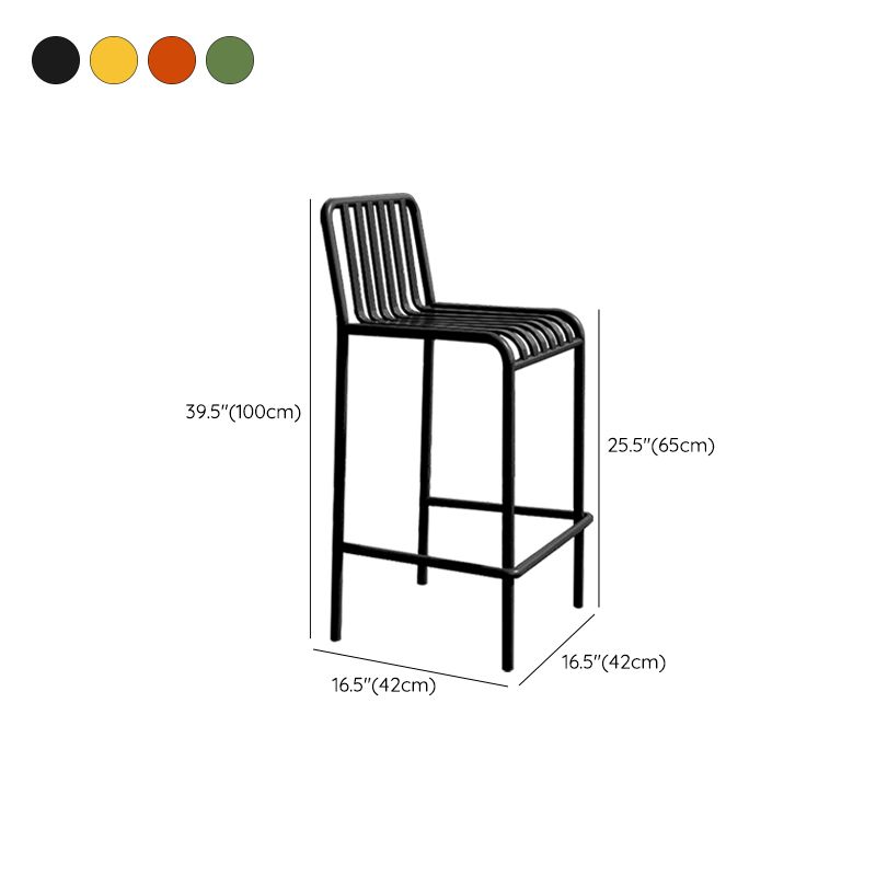 Industrial Armless Bar Stools Metal Dining Stool with Footrest