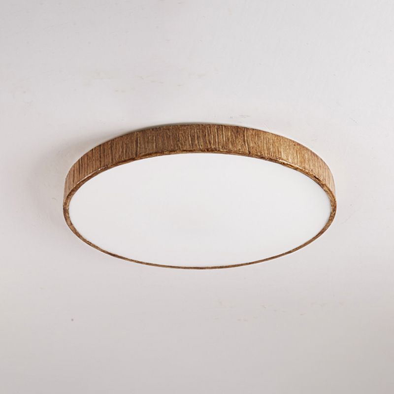 Contemporary LED Geometric Ceiling Flush in Brown Resin and Acrylic Flush Mount
