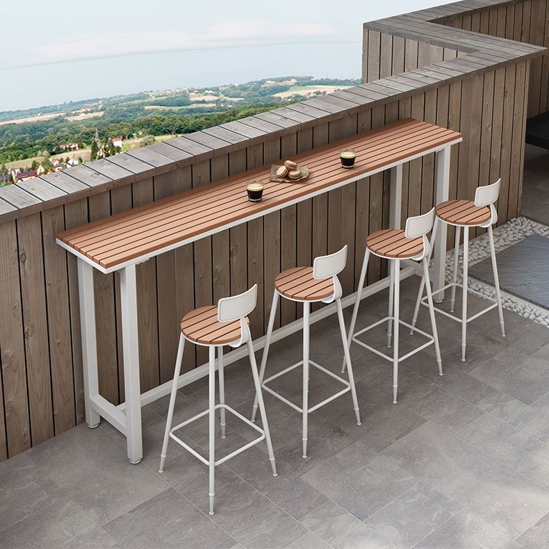 Balcony Rectangle Modern Pub Bar Table Footrest Trestle Wood Bar/Dinette Table