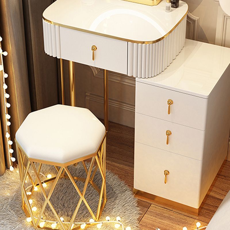 Solid Wood Makeup Vanity Desk Lighted Mirror Makeup Vanity Set