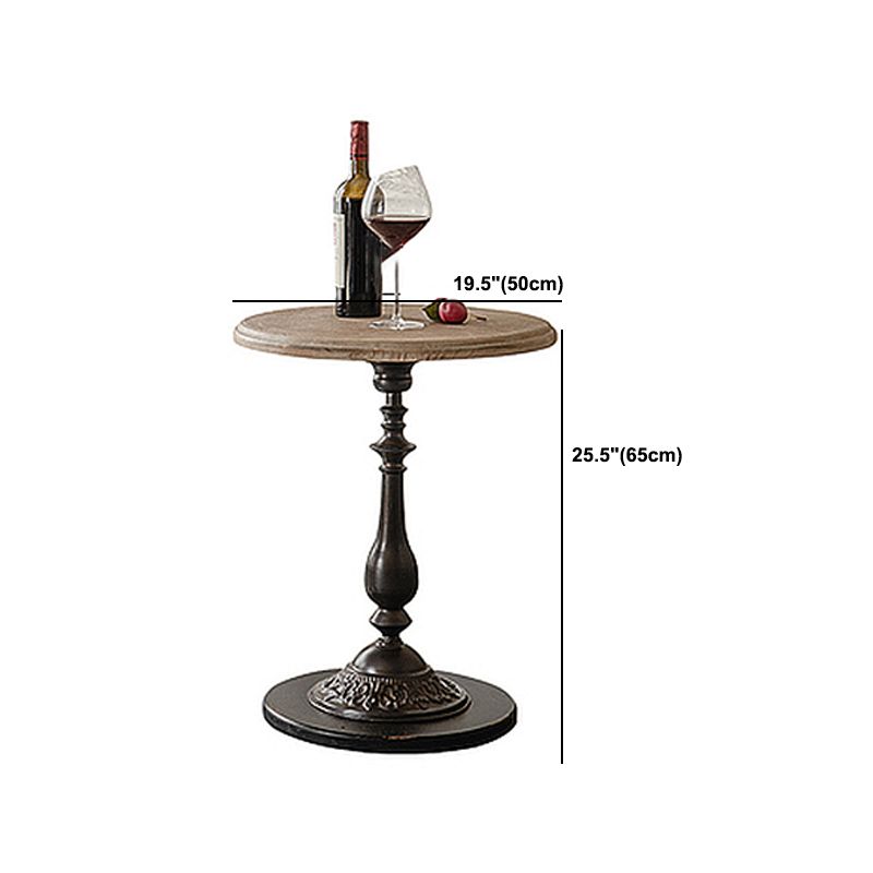 Pedestal Round Side End Table Rustic Distressed Side End Table