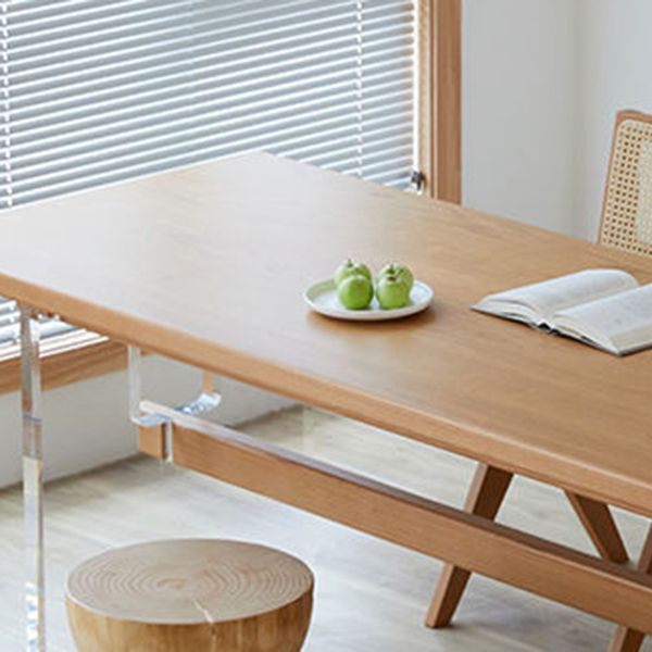 Modern Style Rectangle Dining Table Wood Table with Plastic Legs for Home