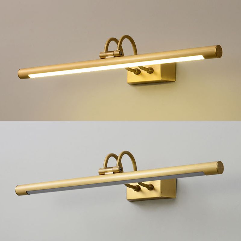 American Style Vanity Light All Copper Vanity Lamp with Acrylic Shade for Bedroom