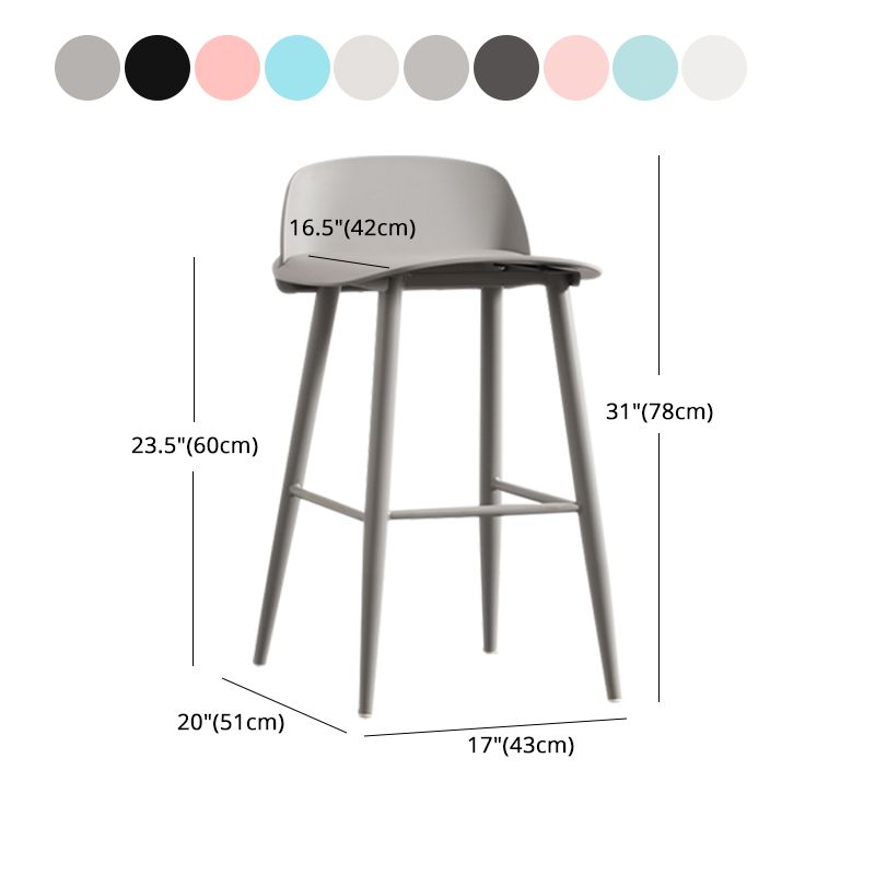 Scandinavian Style Acrylic Bar stool with Square Seat Counter Stool for Kitchen Bar