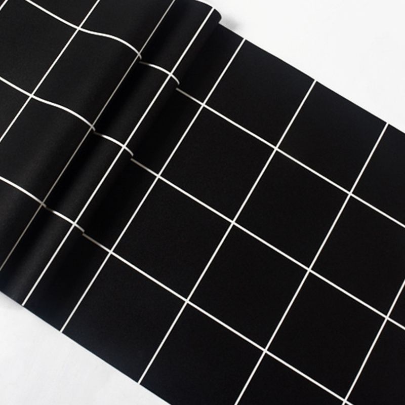 Simple Black and White Check Wallpaper for Dining Room Non-Pasted 20.5 in x 31 ft
