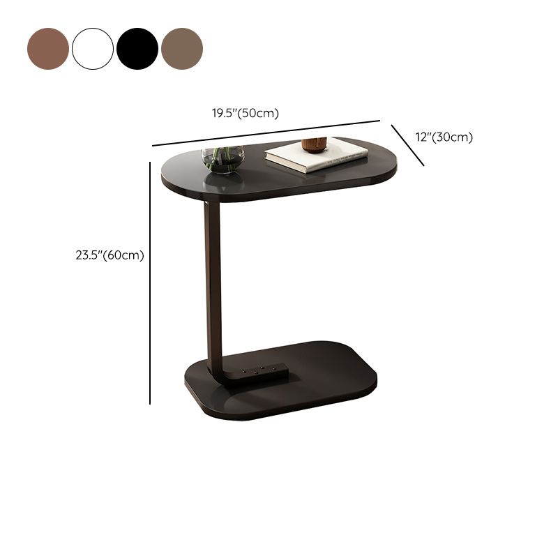 11" Wide Contemporary Corner Table Wood Oval Accent Side Table