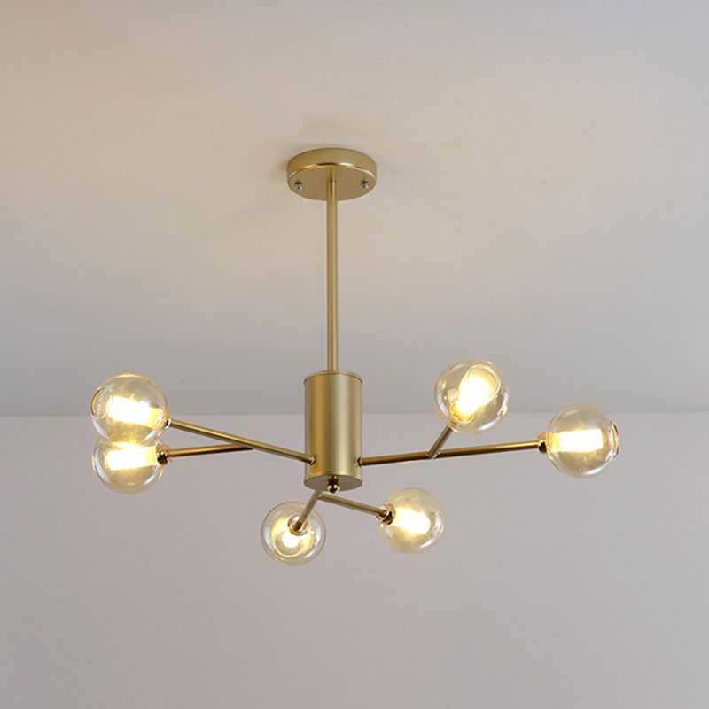 Modern Iron Geometry Hanging Lamp American Style Chandelier Light for Bedroom