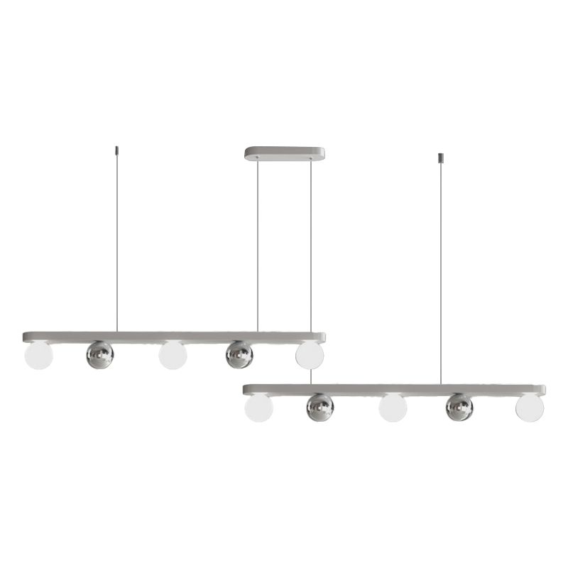 Contemporary Globe Hanging Pendant Lights in White for Dining Room