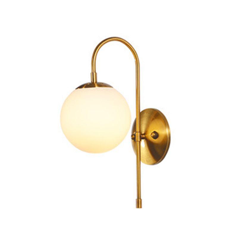 Glass Globe Wall Light Modern 1-Light Wall Lights for Bedroom