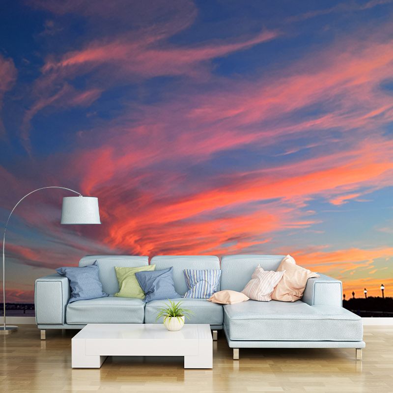 Environmental Wall Mural Wallpaper Setting Sun Living Room Wall Mural