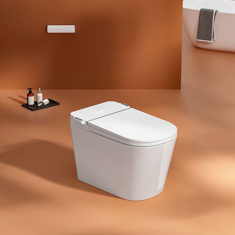 Modern White Toilet Bowl Siphon Jet Toilet with Soft-Close Seat for Bathroom