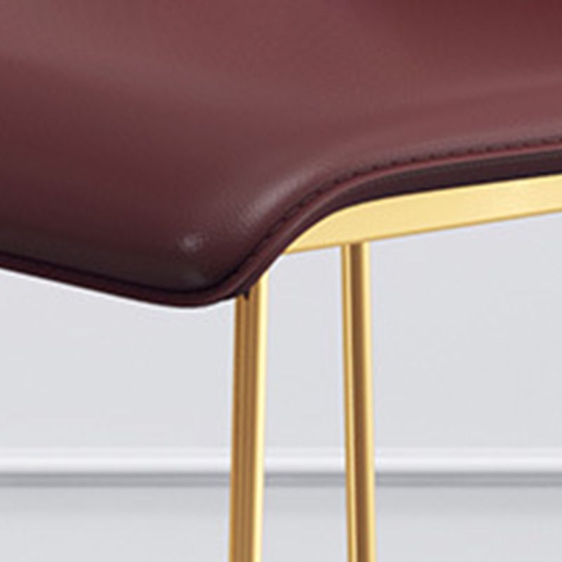 Contemporary Faux Leather Counter Stool Counter Height Bar Stool with Metal Legs