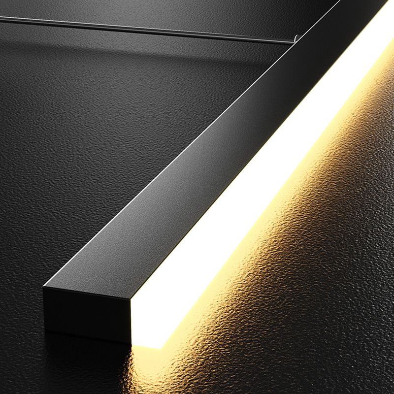 Black Metal Island Lamp Modern Linear Restaurant Pendant Light with Acrylic Shade