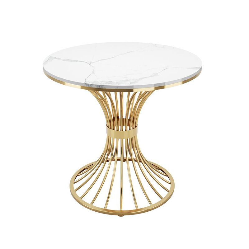 Modern Style Round Dining Table Sintered Stone Pedestal Table for Dining Room