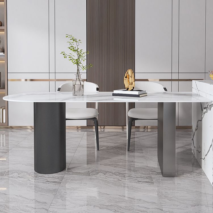 Modern Style Sintered Stone Metal Table Set 1/3/4/5 Pieces Dining Set