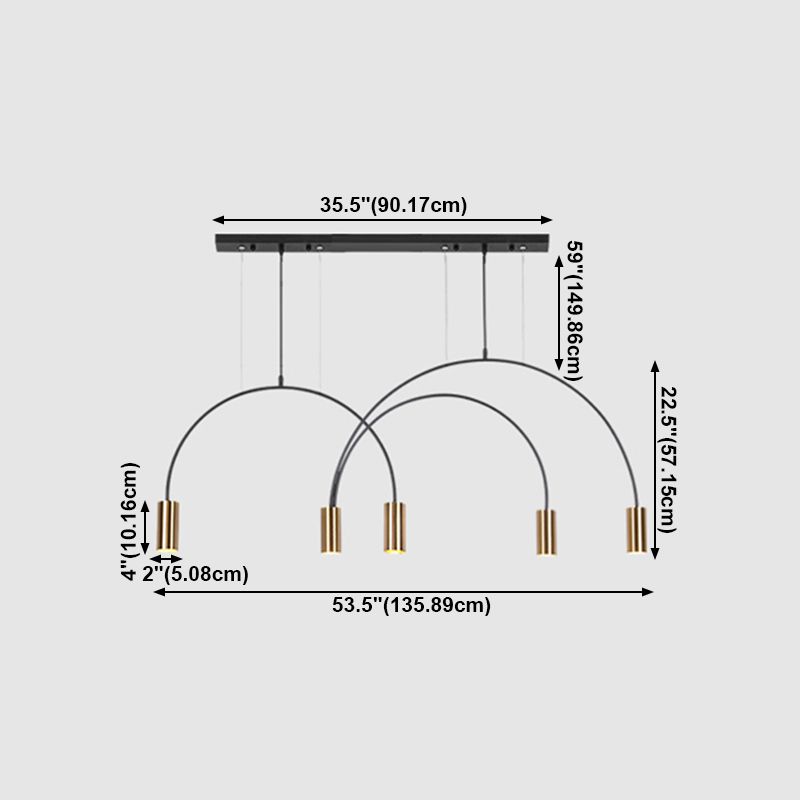 Luz de colgante de estilo moderno Cilíndrica Candelier Light para comedor