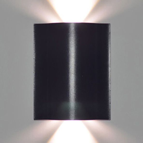 Disparo de pared de porche de 1/2/3 de luces con lámpara de lavadora de pared de metal de diseño ondulado con iluminación cálida/blanca