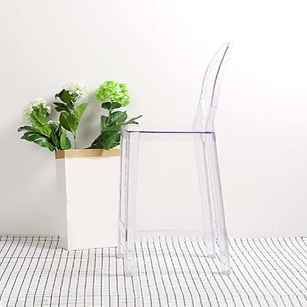 Industrial Backrest Armless Counter Chair Plastic Bar Stool with 4 Legs