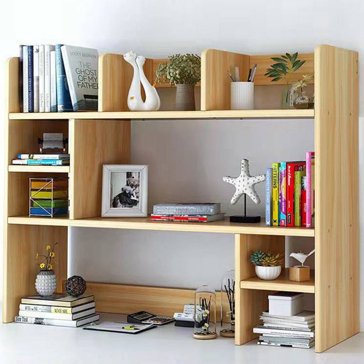 Modern Standard Wooden Bookcase Open Back Bookshelf for Living Room