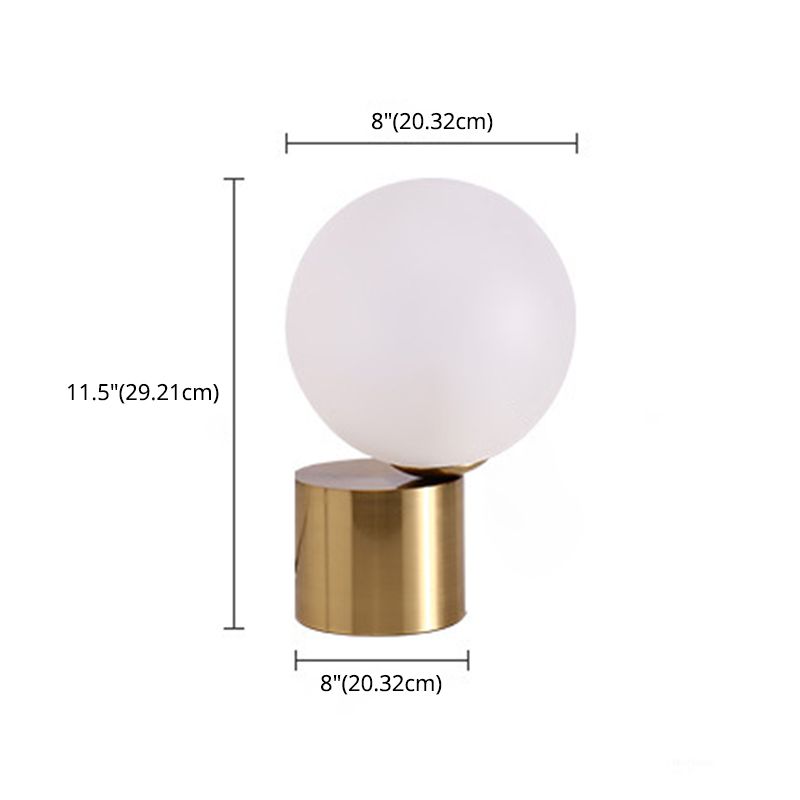 Lampada da tavolo globo dorato in stile moderno e conciso Lampada da tavolo in ferro placcato per spazi interni